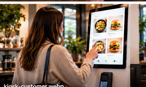 Client commandant sur une borne QuickOrder