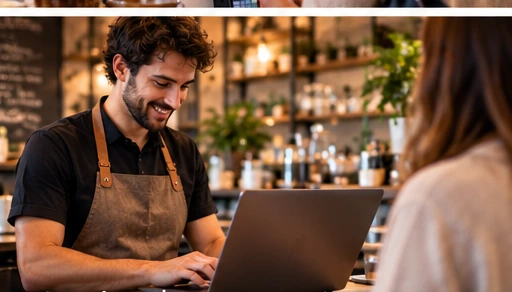 Ordinateur utilisé comme caisse au comptoir